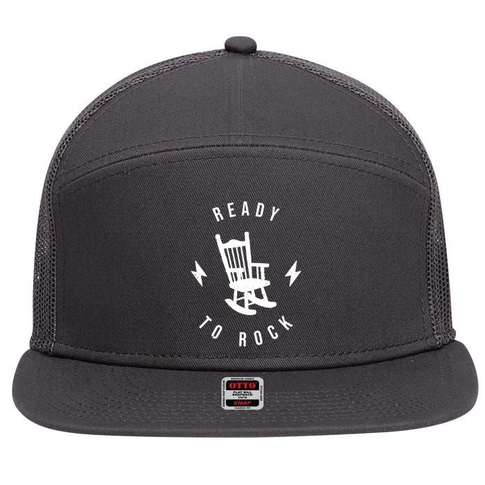 Ready To Rock Funny Rocking Chair 7 Panel Mesh Trucker Snapback Hat