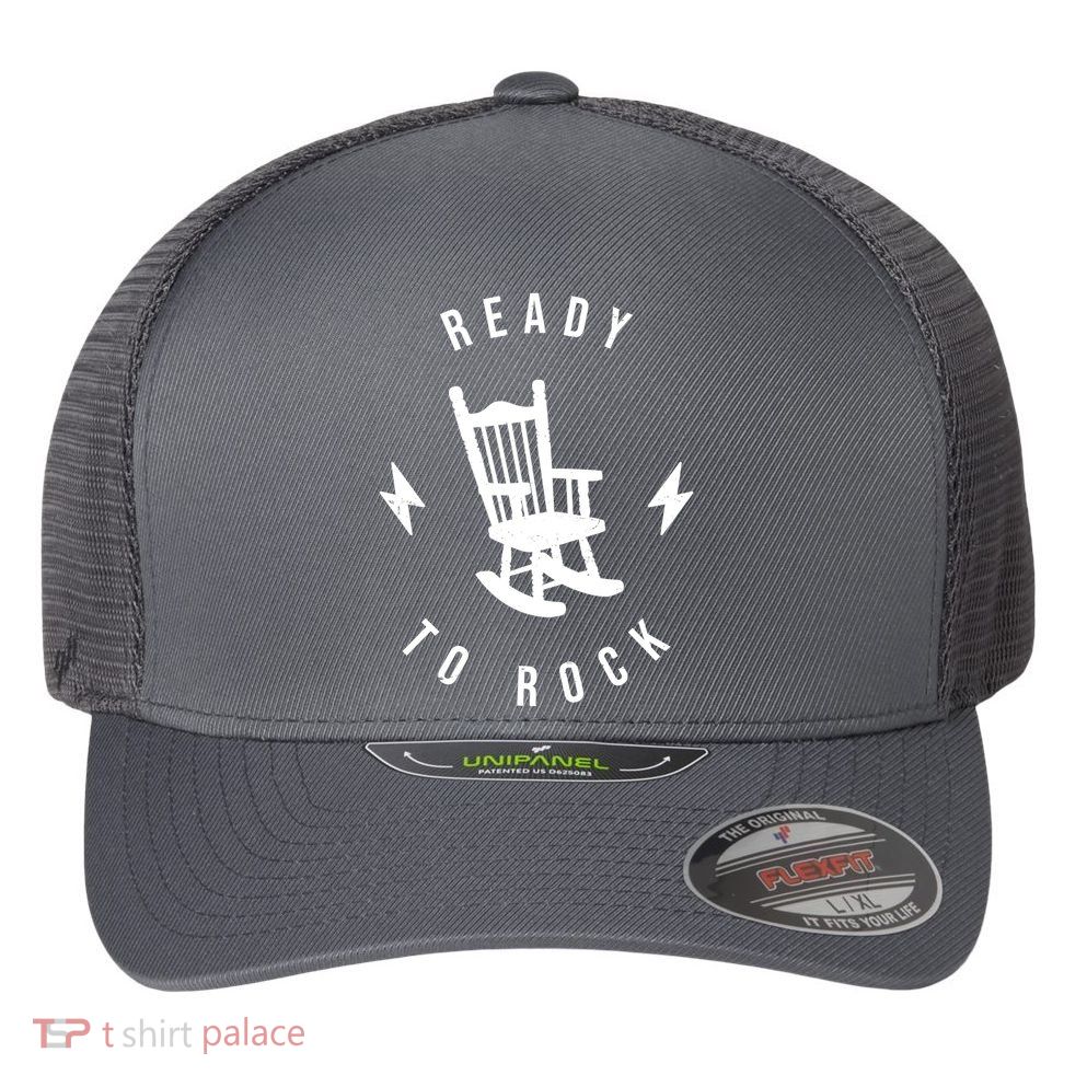 Ready To Rock Funny Rocking Chair Flexfit Unipanel Trucker Cap