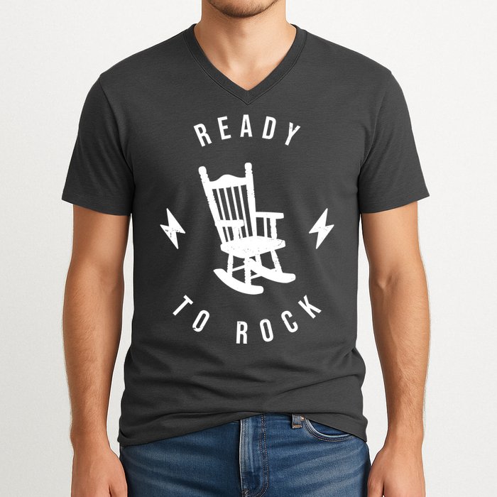 Ready To Rock Funny Rocking Chair V-Neck T-Shirt