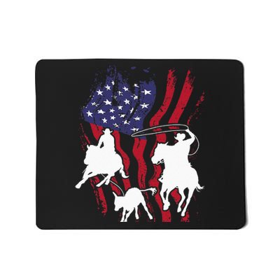 Rodeo Team Roping Horse Riding Equestrian Header Heeler Mousepad