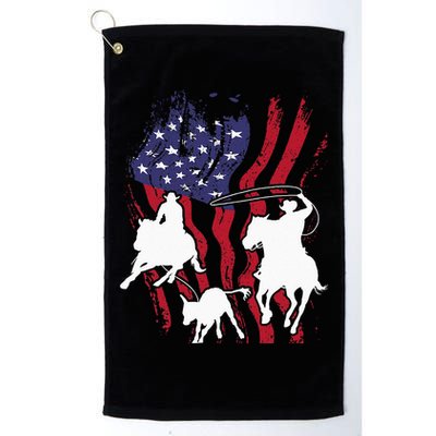 Rodeo Team Roping Horse Riding Equestrian Header Heeler Platinum Collection Golf Towel