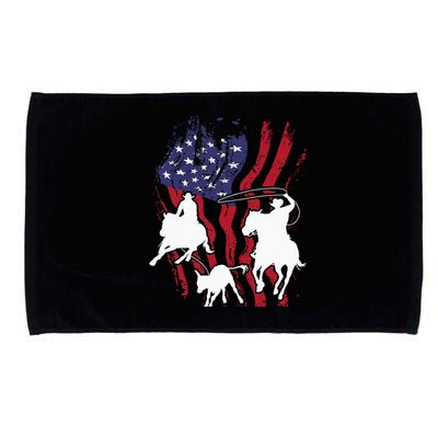 Rodeo Team Roping Horse Riding Equestrian Header Heeler Microfiber Hand Towel