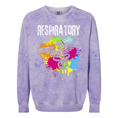 Respiratory Therapisgift Respiratory Therapy Design Colorblast Crewneck Sweatshirt