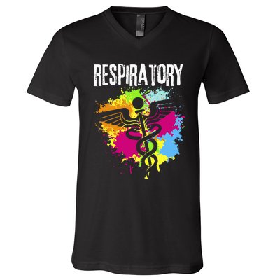 Respiratory Therapisgift Respiratory Therapy Design V-Neck T-Shirt