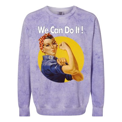 Rosie The Riveter We Can Do It Ww2 Poster Retro Gift Colorblast Crewneck Sweatshirt