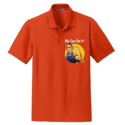 Rosie The Riveter We Can Do It Ww2 Poster Retro Gift Dry Zone Grid Polo