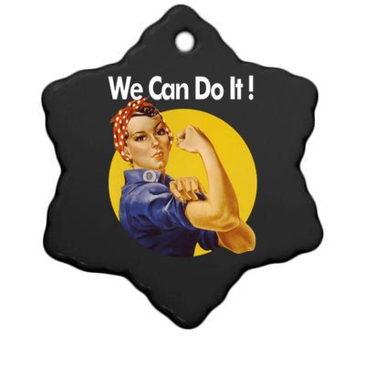 Rosie The Riveter We Can Do It Ww2 Poster Retro Gift Ceramic Star Ornament