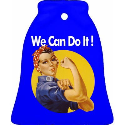 Rosie The Riveter We Can Do It Ww2 Poster Retro Gift Ceramic Bell Ornament