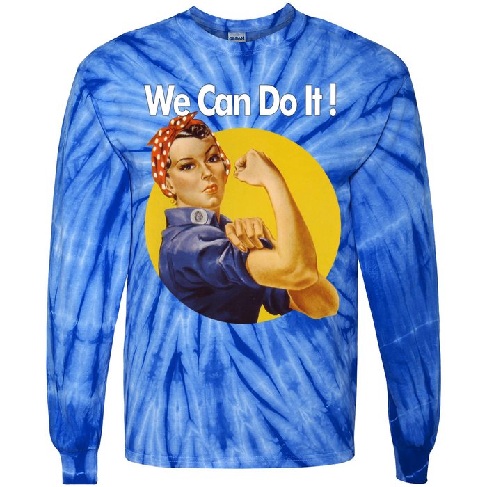 Rosie The Riveter We Can Do It Ww2 Poster Retro Gift Tie-Dye Long Sleeve Shirt