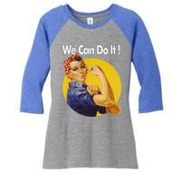 Rosie The Riveter We Can Do It Ww2 Poster Retro Gift Women's Tri-Blend 3/4-Sleeve Raglan Shirt