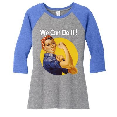 Rosie The Riveter We Can Do It Ww2 Poster Retro Gift Women's Tri-Blend 3/4-Sleeve Raglan Shirt