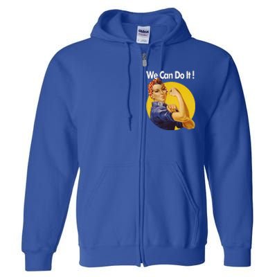 Rosie The Riveter We Can Do It Ww2 Poster Retro Gift Full Zip Hoodie