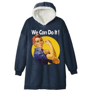 Rosie The Riveter We Can Do It Ww2 Poster Retro Gift Hooded Wearable Blanket