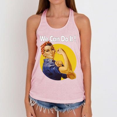 Rosie The Riveter We Can Do It Ww2 Poster Retro Gift Women's Knotted Racerback Tank