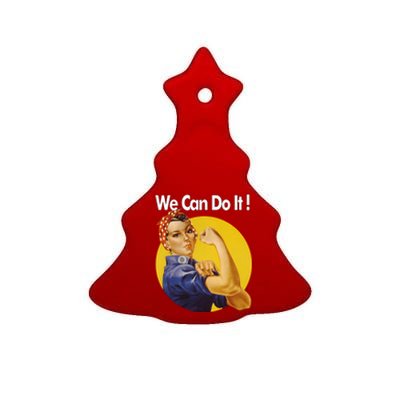 Rosie The Riveter We Can Do It Ww2 Poster Retro Gift Ceramic Tree Ornament