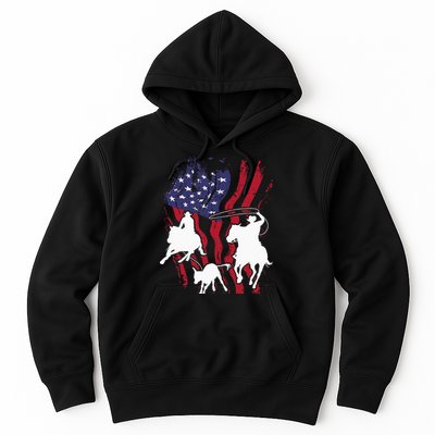 Rodeo Team Roping Horse Riding Equestrian Header Heeler Hoodie