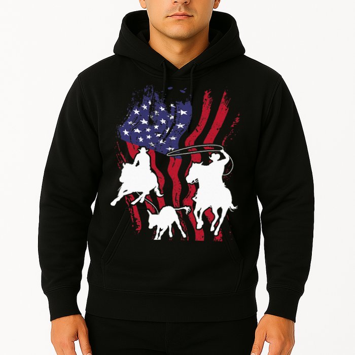 Rodeo Team Roping Horse Riding Equestrian Header Heeler Hoodie