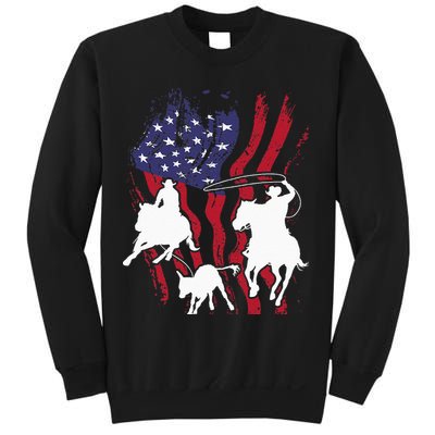 Rodeo Team Roping Horse Riding Equestrian Header Heeler Sweatshirt
