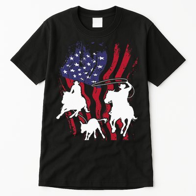 Rodeo Team Roping Horse Riding Equestrian Header Heeler Tall T-Shirt