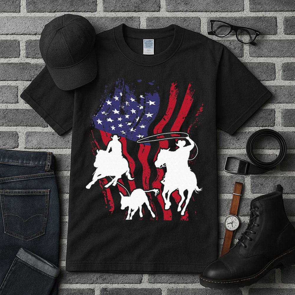 Rodeo Team Roping Horse Riding Equestrian Header Heeler Tall T-Shirt