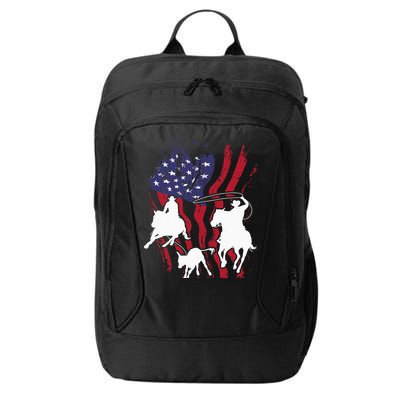 Rodeo Team Roping Horse Riding Equestrian Header Heeler City Backpack