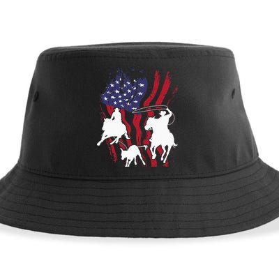 Rodeo Team Roping Horse Riding Equestrian Header Heeler Sustainable Bucket Hat