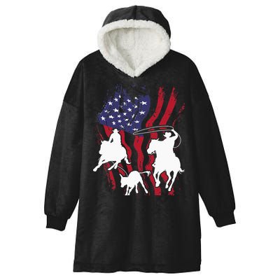 Rodeo Team Roping Horse Riding Equestrian Header Heeler Hooded Wearable Blanket