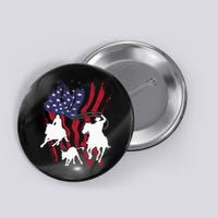 Rodeo Team Roping Horse Riding Equestrian Header Heeler Button