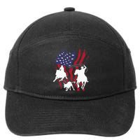 Rodeo Team Roping Horse Riding Equestrian Header Heeler 7-Panel Snapback Hat
