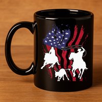 Rodeo Team Roping Horse Riding Equestrian Header Heeler 11oz C Handle Ceramic Mug