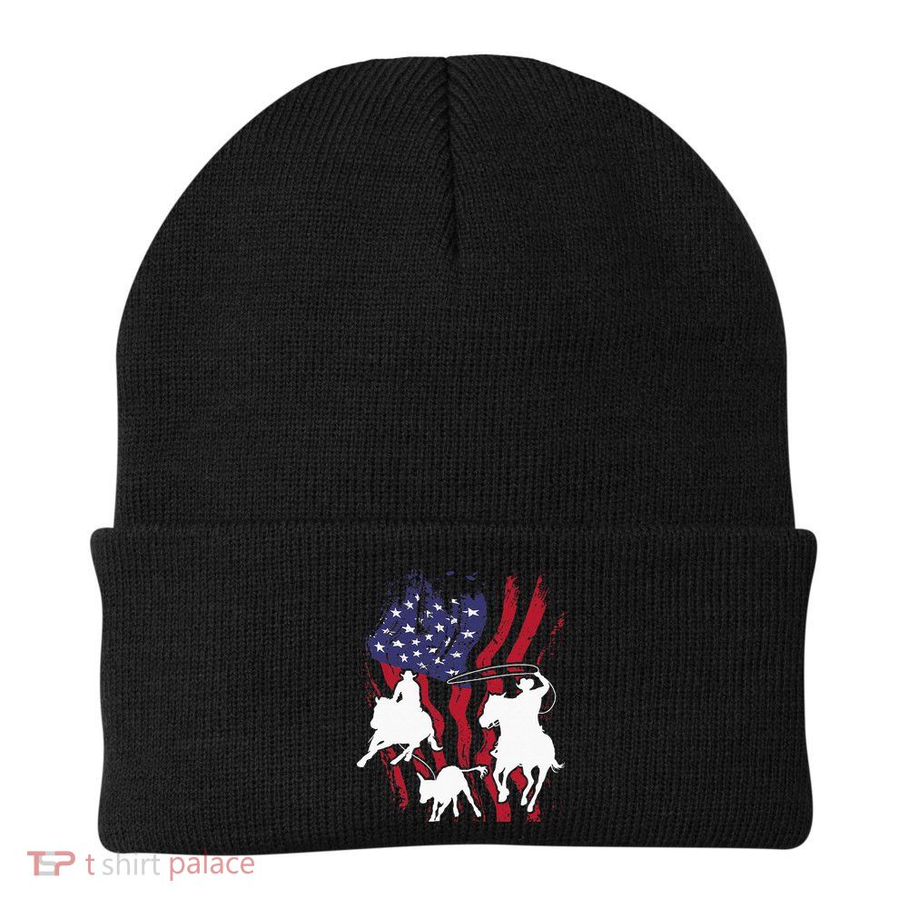 Rodeo Team Roping Horse Riding Equestrian Header Heeler Beanie