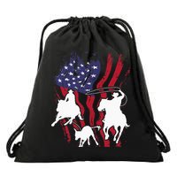Rodeo Team Roping Horse Riding Equestrian Header Heeler Drawstring Bag