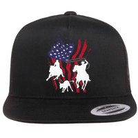 Rodeo Team Roping Horse Riding Equestrian Header Heeler Flat Bill Trucker Hat