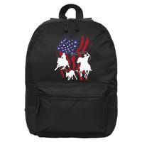 Rodeo Team Roping Horse Riding Equestrian Header Heeler 16 in Basic Backpack