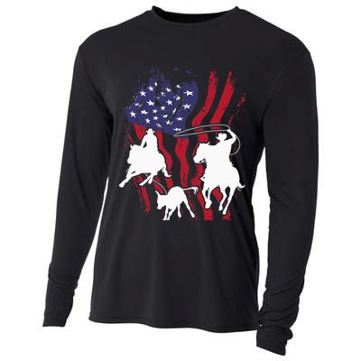 Rodeo Team Roping Horse Riding Equestrian Header Heeler Cooling Performance Long Sleeve Crew