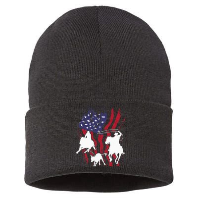 Rodeo Team Roping Horse Riding Equestrian Header Heeler Sustainable Knit Beanie