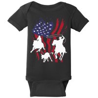 Rodeo Team Roping Horse Riding Equestrian Header Heeler Baby Bodysuit