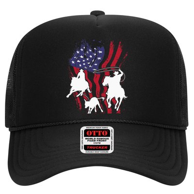 Rodeo Team Roping Horse Riding Equestrian Header Heeler Trucker Hat