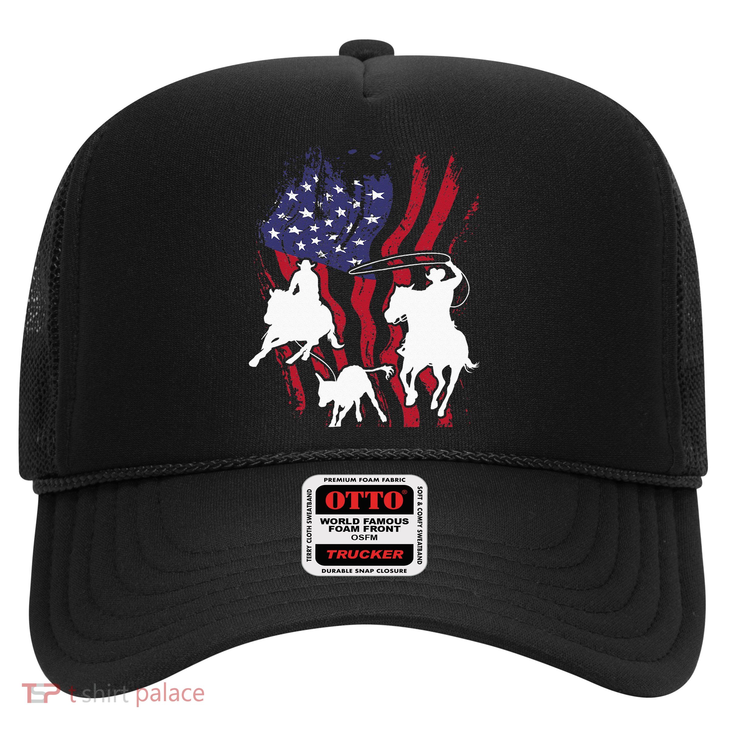 Rodeo Team Roping Horse Riding Equestrian Header Heeler Trucker Hat