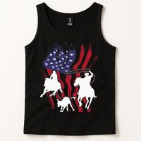 Rodeo Team Roping Horse Riding Equestrian Header Heeler Tank Top