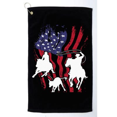 Rodeo Team Roping Horse Riding Equestrian Header Heeler Golf Towel