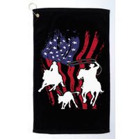 Rodeo Team Roping Horse Riding Equestrian Header Heeler Golf Towel