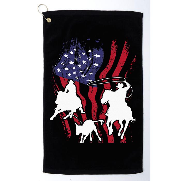 Rodeo Team Roping Horse Riding Equestrian Header Heeler Golf Towel