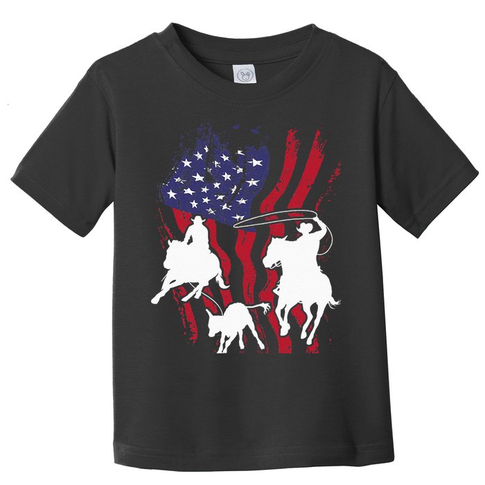Rodeo Team Roping Horse Riding Equestrian Header Heeler Toddler T-Shirt