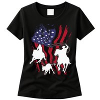 Rodeo Team Roping Horse Riding Equestrian Header Heeler Womens T-Shirt