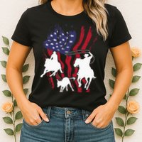 Rodeo Team Roping Horse Riding Equestrian Header Heeler Womens T-Shirt