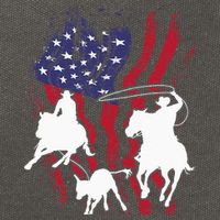 Rodeo Team Roping Horse Riding Equestrian Header Heeler Cotton Canvas Backpack