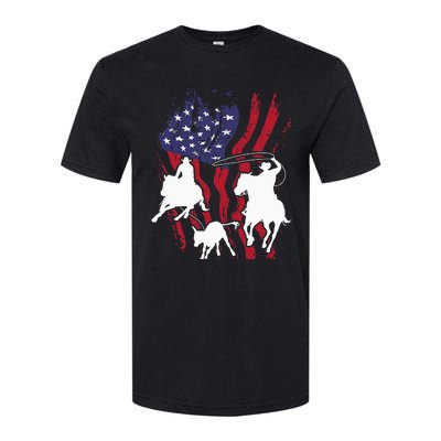 Rodeo Team Roping Horse Riding Equestrian Header Heeler Softstyle® CVC T-Shirt