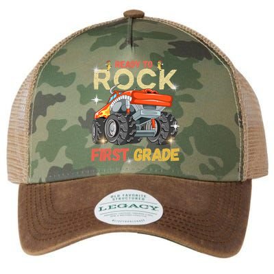 Ready To Rock First Grade First Day Of First Grade For Kids Legacy Tie Dye Trucker Hat