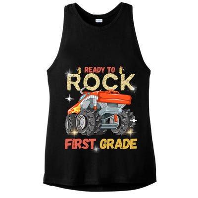 Ready To Rock First Grade First Day Of First Grade For Kids Ladies PosiCharge Tri-Blend Wicking Tank